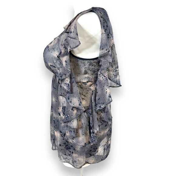 Maurices Womens Blouse Top Shirt Sheer Empire Waist Ruffled Pullover Large - Picture 6 of 10